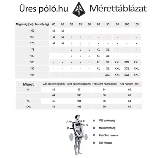 edző, gyúrós trikó, nagy méret, fehér, front11 www.urespolo.hu