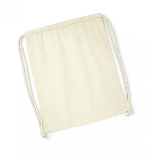 Uniszex organikus speciális táska Westford Mill Organic Premium Cotton Gymsac Egy méret, Naturál