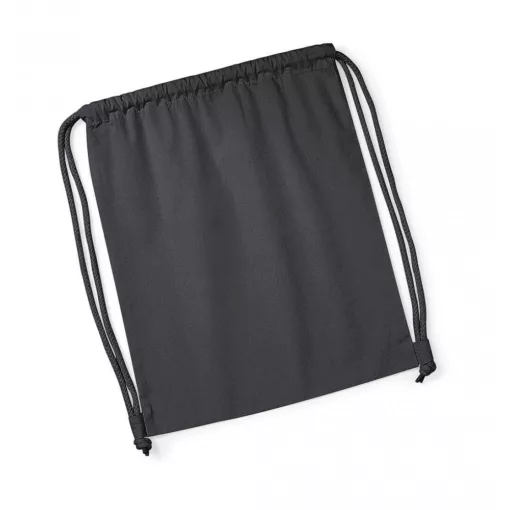 Uniszex organikus speciális táska Westford Mill Organic Premium Cotton Gymsac Egy méret, Grafits