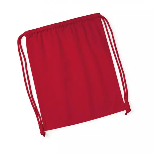 Uniszex organikus speciális táska Westford Mill Organic Premium Cotton Gymsac Egy méret, Piros
