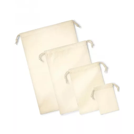 Uniszex organikus speciális táska Westford Mill Organic Premium Cotton Stuff Bag S, Naturál