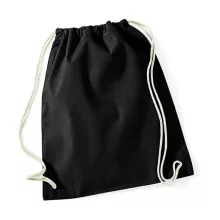 Tornazsák tornatáska  Hátizsák Westford Mill Cotton Gymsac   Fekete   urespolo.hu