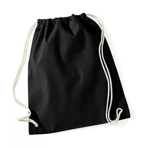 Tornazsák tornatáska  Hátizsák Westford Mill Cotton Gymsac   Fekete   urespolo.hu