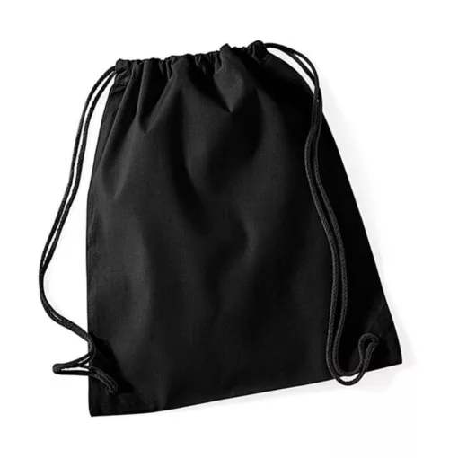 Tornazsák tornatáska  Hátizsák Westford Mill Cotton Gymsac   Fekete/fekete   urespolo.hu