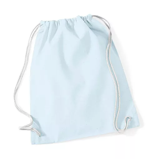 Tornazsák tornatáska  Hátizsák Westford Mill Cotton Gymsac   Pasztel Kék/Fehér   urespolo.hu