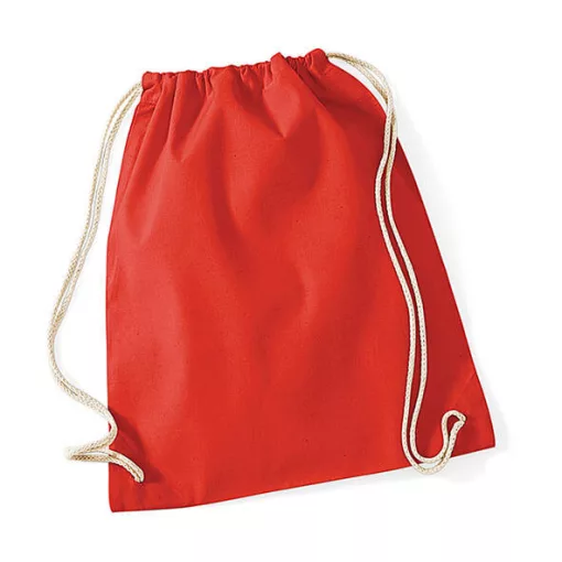 Tornazsák tornatáska  Hátizsák Westford Mill Cotton Gymsac   Élénkpiros   urespolo.hu
