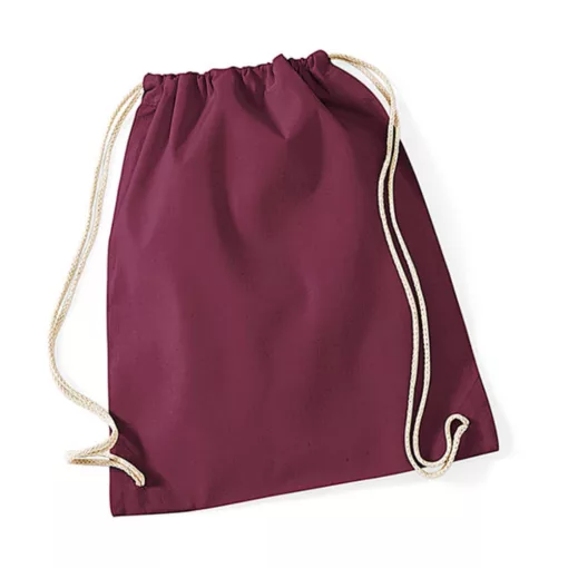 Tornazsák tornatáska  Hátizsák Westford Mill Cotton Gymsac   Burgundi vörös   urespolo.hu