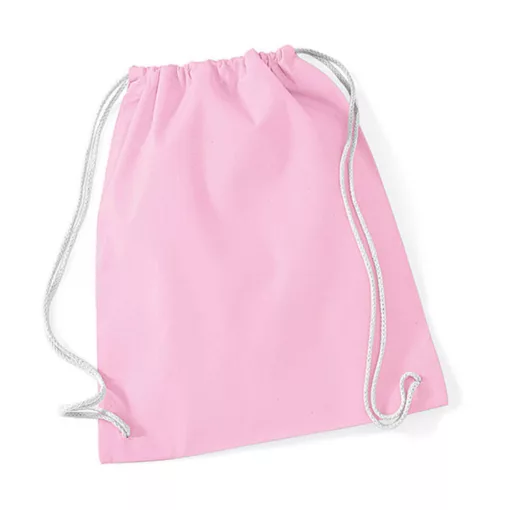 Tornazsák tornatáska  Hátizsák Westford Mill Cotton Gymsac   Klasszikus Rózsaszín/Fehér   uresp