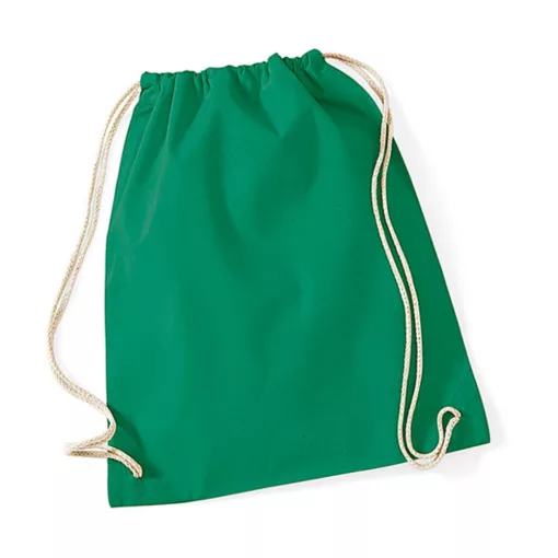 Tornazsák tornatáska  Hátizsák Westford Mill Cotton Gymsac   Kelly zöld   urespolo.hu