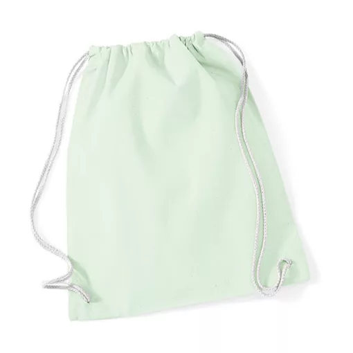 Tornazsák tornatáska  Hátizsák Westford Mill Cotton Gymsac   Pasztel Menta/Fehér   urespolo.hu