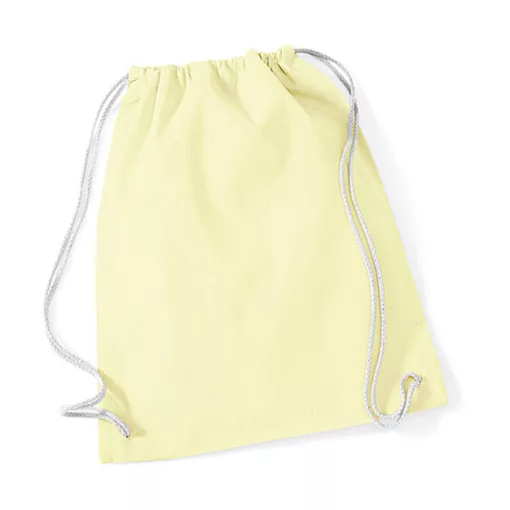 Tornazsák tornatáska  Hátizsák Westford Mill Cotton Gymsac   Pasztel Lemon/Fehér   urespolo.hu