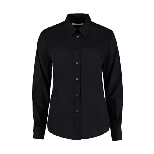 Női hosszú ujjú blúz Kustom Kit Women's Classic Fit Workforce Shirt 3XL, Fekete