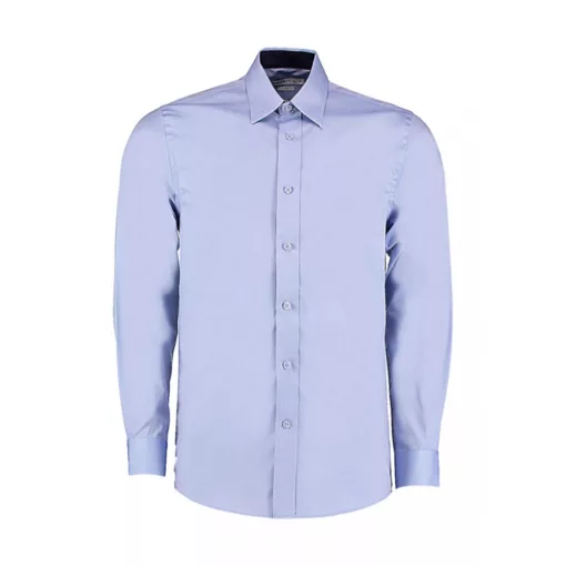 Férfi hosszú ujjú Ing Kustom Kit Tailored Fit Premium Contrast Oxford Shirt M, Világos kék/Söté