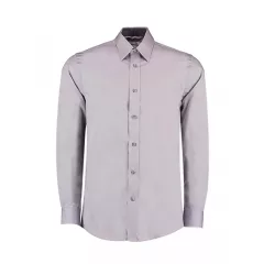 Férfi hosszú ujjú Ing Kustom Kit Tailored Fit Premium Contrast Oxford Shirt S, Ezüstszürke/Szén
