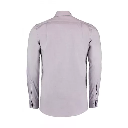 Férfi hosszú ujjú Ing Kustom Kit Tailored Fit Premium Contrast Oxford Shirt S, Ezüstszürke/Szén