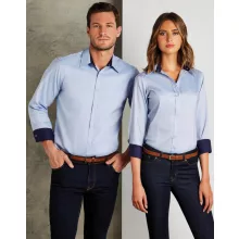 Férfi hosszú ujjú Ing Kustom Kit Tailored Fit Premium Contrast Oxford Shirt L, Ezüstszürke/Szén