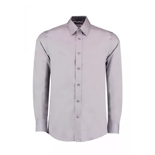 Férfi hosszú ujjú Ing Kustom Kit Tailored Fit Premium Contrast Oxford Shirt XL, Ezüstszürke/Szé