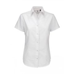 Női rövid ujjú blúz B and C Oxford SSL/women Shirt XS, Fehér