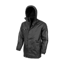Uniszex Kabát Kapucnis Hosszú ujjú Result Printable 3-in-1 Transit Jacket -2XL, Fekete