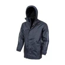 Uniszex Kabát Kapucnis Hosszú ujjú Result Printable 3-in-1 Transit Jacket -2XL, Fekete