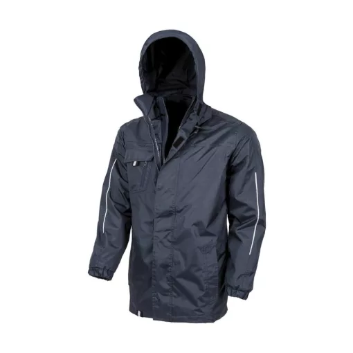 Uniszex Kabát Kapucnis Hosszú ujjú Result Printable 3-in-1 Transit Jacket -2XL, Fekete