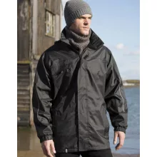 Uniszex Kabát Kapucnis Hosszú ujjú Result Printable 3-in-1 Transit Jacket -M, Sötétkék (navy)