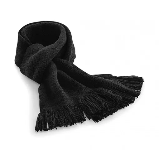 Uniszex sál Beechfield Classic Knitted Scarf Egy méret, Fekete