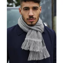 Uniszex sál Beechfield Classic Knitted Scarf Egy méret, Heather szürke