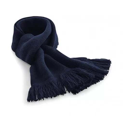 Uniszex sál Beechfield Classic Knitted Scarf Egy méret, Sötétkék (navy)