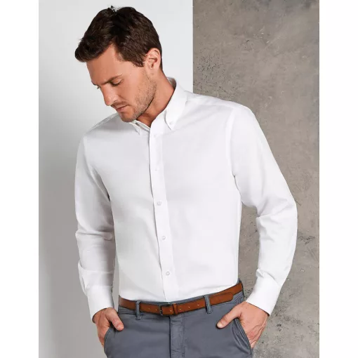 Férfi hosszú ujjú Ing Kustom Kit Tailored Fit Premium Oxford Shirt M, Fehér