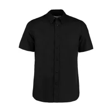 Férfi rövid ujjú Ing Kustom Kit Tailored Fit City Shirt SSL 2XL (47cm), Fekete