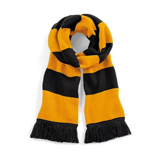 Uniszex sál Beechfield Stadium Scarf Egy méret, Fekete/Aranysárga