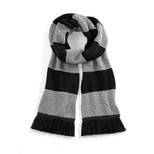 Uniszex sál Beechfield Stadium Scarf Egy méret, Fekete/Heather szürke