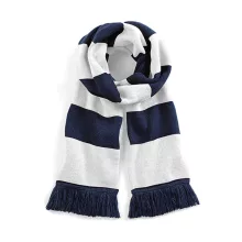 Uniszex sál Beechfield Stadium Scarf Egy méret, Sötétkék (navy)/Fehér
