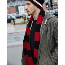 Uniszex sál Beechfield Stadium Scarf Egy méret, Sötétkék (navy)/Fehér