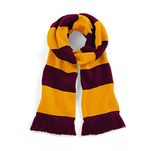 Uniszex sál Beechfield Stadium Scarf Egy méret, Burgundy/Aranysárga