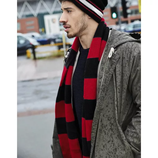 Uniszex sál Beechfield Stadium Scarf Egy méret, Burgundy/Aranysárga