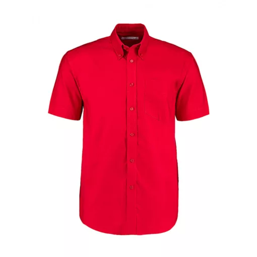 Férfi rövid ujjú Ing Kustom Kit Classic Fit Workwear Oxford Shirt SSL M, Piros