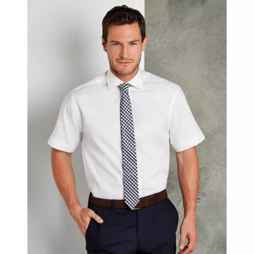 Férfi rövid ujjú Ing Kustom Kit Classic Fit Premium Cutaway Oxford Shirt SSL 2XL, Fehér