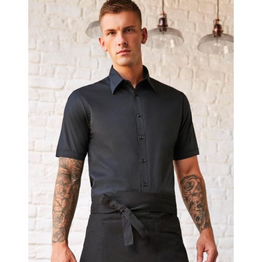 Férfi rövid ujjú ing Kustom Kit Tailored Fit Shirt SSL S, Fekete