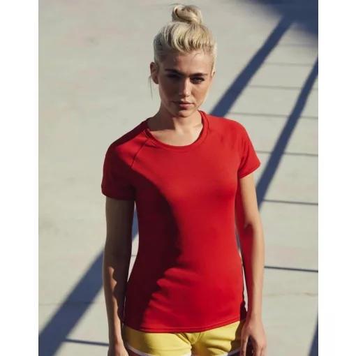 Női Sport és Fitnessz  Rövid ujjú Fruit of the Loom Performance T Lady-Fit   Fehér   urespolo.h