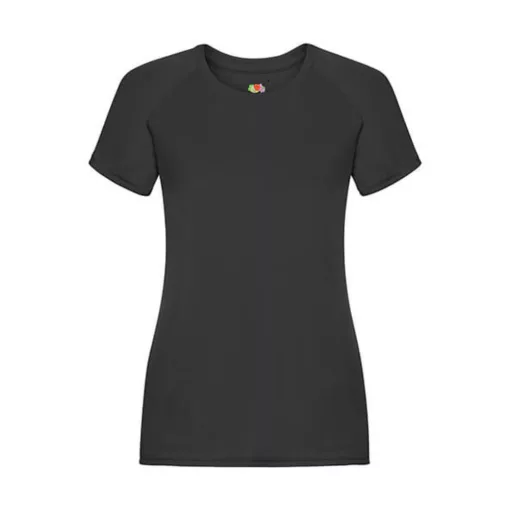 Női Sport és Fitnessz  Rövid ujjú Fruit of the Loom Performance T Lady-Fit   Fekete   urespolo.