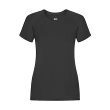 Női Sport és Fitnessz  Rövid ujjú Fruit of the Loom Performance T Lady-Fit   Fekete   urespolo.