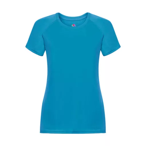 Női Sport és Fitnessz  Rövid ujjú Fruit of the Loom Performance T Lady-Fit   Azur kék   urespol