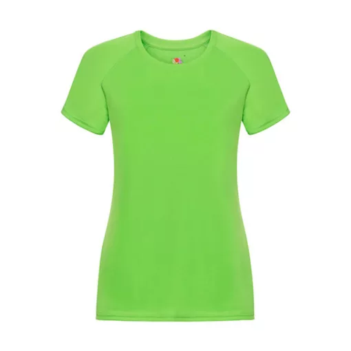 Női Sport és Fitnessz  Rövid ujjú Fruit of the Loom Performance T Lady-Fit   Lime zöld   urespo