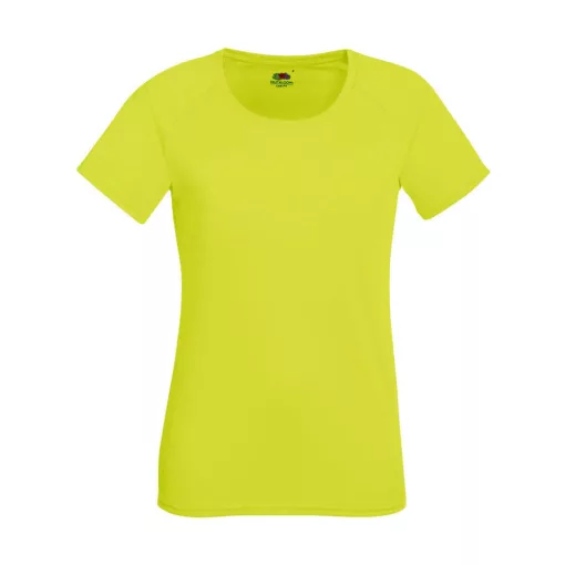 Női Sport és Fitnessz  Rövid ujjú Fruit of the Loom Performance T Lady-Fit   Világos sárga   ur