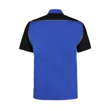 Uniszex rövid ujjú Ing Kustom Kit Classic Fit Sebring Shirt SSL S, Királykék/Fekete/Fehér