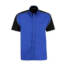 Uniszex rövid ujjú Ing Kustom Kit Classic Fit Sebring Shirt SSL L, Királykék/Fekete/Fehér