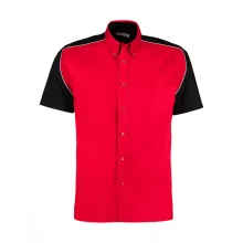 Uniszex rövid ujjú Ing Kustom Kit Classic Fit Sebring Shirt SSL L, Piros/Fekete/Fehér