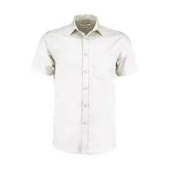 Férfi rövid ujjú Ing Kustom Kit Tailored Fit Poplin Shirt SSL XL, Fehér